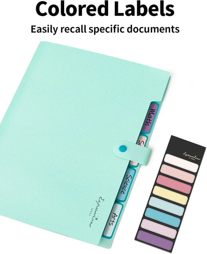 Expandable File Folder, Letter Size Organ Organizer, 5 File Pockets, Portable Organizer for School Office Supplies