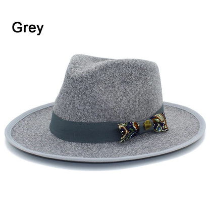 Men Women Fedora Hats Casual Vintage Autumn Winter Caps Bowknot Jazz Designed Outdoor Britain Derby Luxury Hat  Trilby Caps