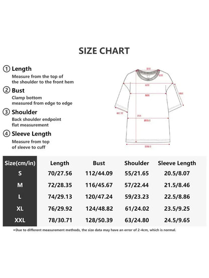 Summer Men's Retro Women's Casual Crew Neck Fashion Loose Clothing Jonas Brothers Washed Short Sleeve 100% Cotton T-Shirt
