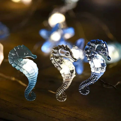 Ocean Theme 20/30 Leds String Lights Shell Starfish Under The Sea LED Fairy Light for Wedding Party Christmas Decoration Lamp