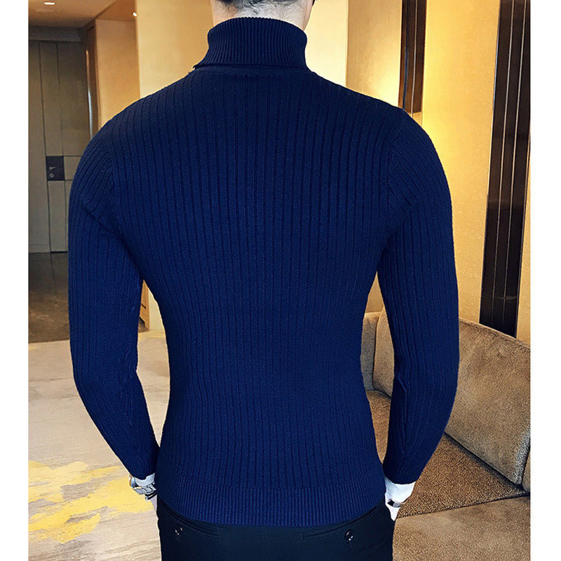 Winter Turtleneck Sweater New Men's Casual Rollneck Knitted Swatshirts Warm Men Jumper Wool Autum Sweaters
