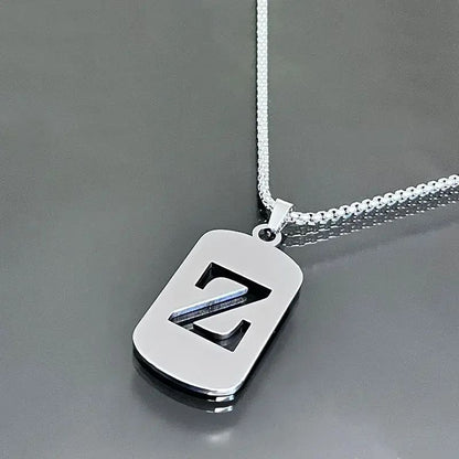 Colares de pingente de aço inoxidável com letra inicial A-Z da moda punk para homens e mulheres, atacado, joias, colar, joias góticas