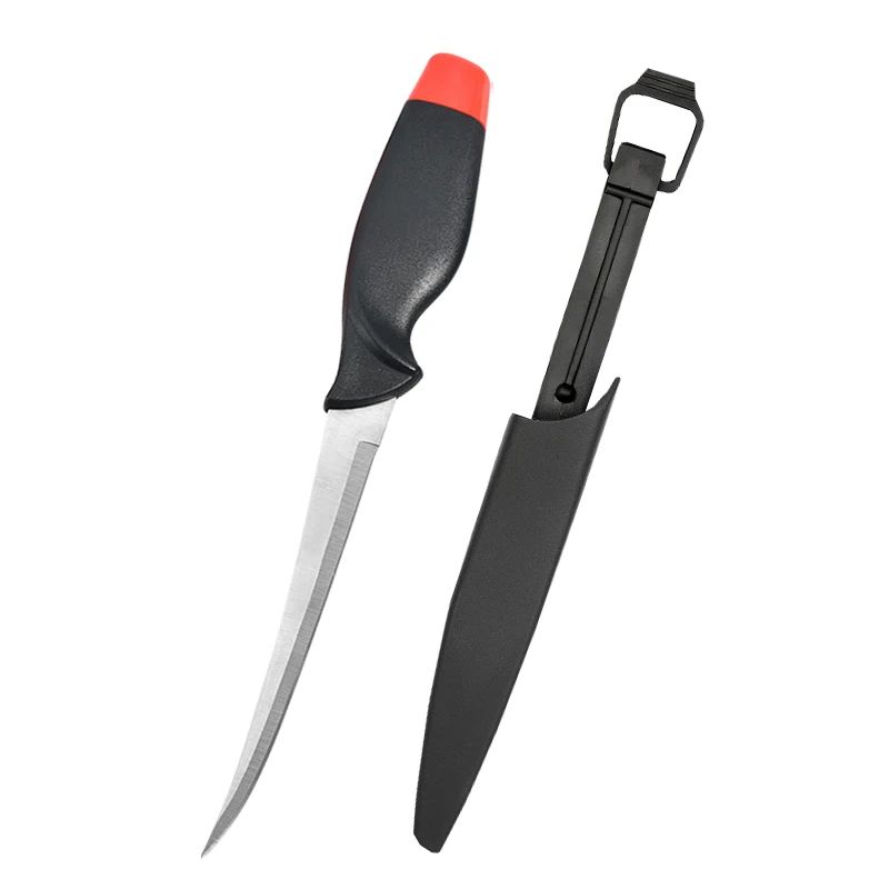 Faca Afiada para Peixe Cabo Oco de Plástico Faca de Filé de Peixe Faca de Desossar Aço Inoxidável Cutelo de Carne Descascador de Frutas de Cozinha