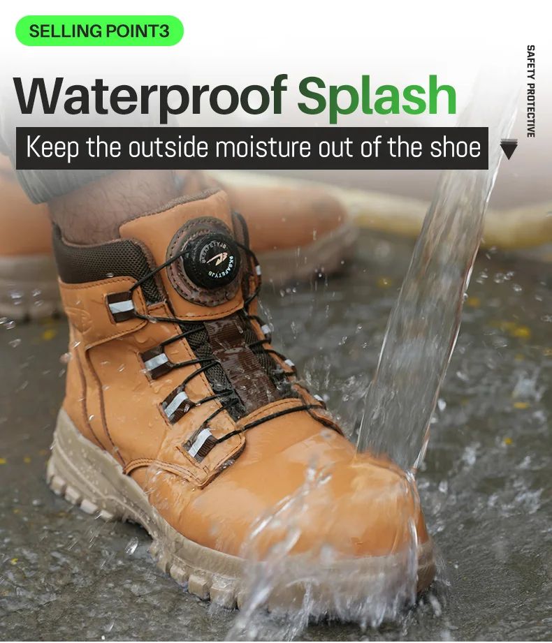 Botas de segurança masculinas à prova d'água, indestrutíveis, com biqueira de aço, anticorte, resistentes a perfurações, sapatos de segurança para motociclistas, Botas Para Hombre