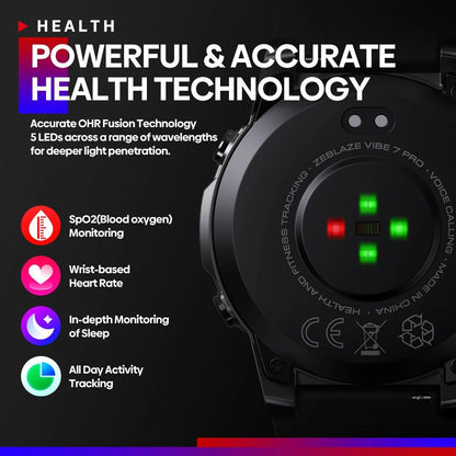 Zeblaze VIBE 7 PRO Smart Watch 1.43'' AMOLED Display Make/Receive Phone Calls Health Management Sports Smartwatch for Men