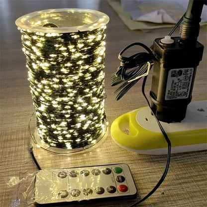 1000/500LED Green Wire Led String Fairy Lights US/EU Plug 110V/220V Waterproof LED Christmas Tree Holiday Home Garden Decor Xmas