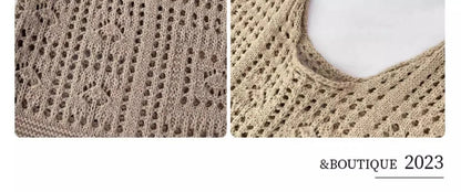 Bohemian Crochet Tote Bag for Women Handwoven Macrame Shoulder Bag with Hollow Knit Design Elegant Christmas Gift for Her, Beach