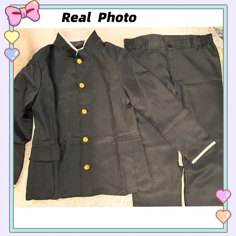 Anime Dandadan Ken Takakura Cosplay Costume Okarun School Uniform Black Jacket Gakuran Outfit Glasses Halloween Unisex Costume