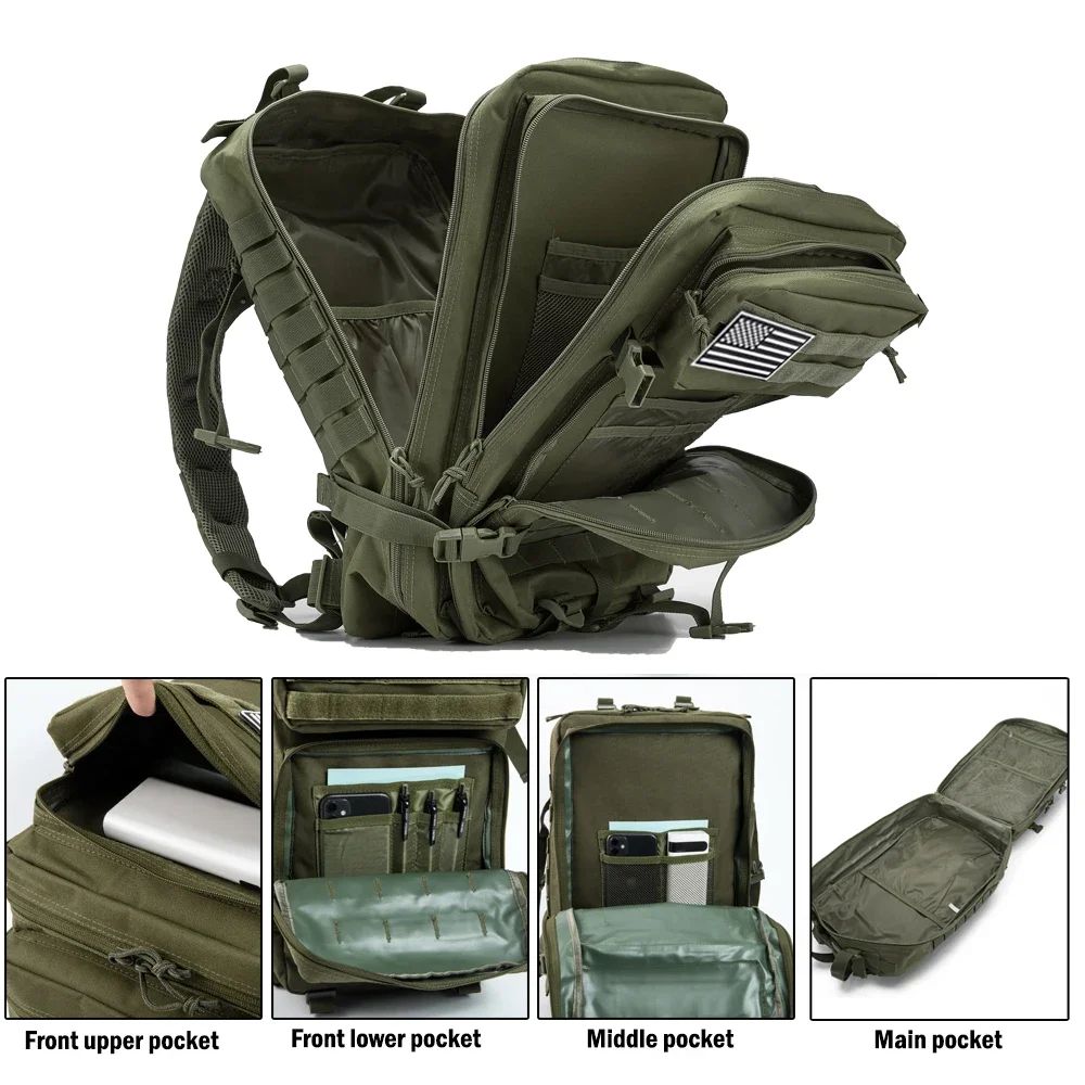 Mochila Tática 45L Grande Capacidade Mochila Militar 3 Dias Fitness Caminhada Bolsa de Acampamento Equipamentos de Caminhada Mochilas