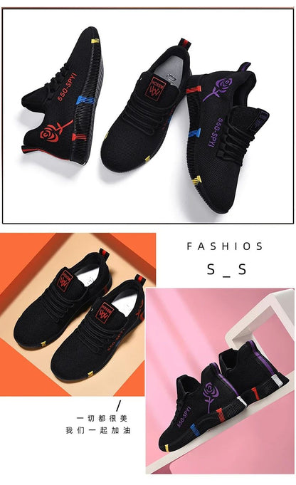 Tenis Feminino 2025 Women Vulcanized Shoes Air Mesh Light Soft Sneakers Female Flats Platform Lace Up Casual Shoes Basket Femme