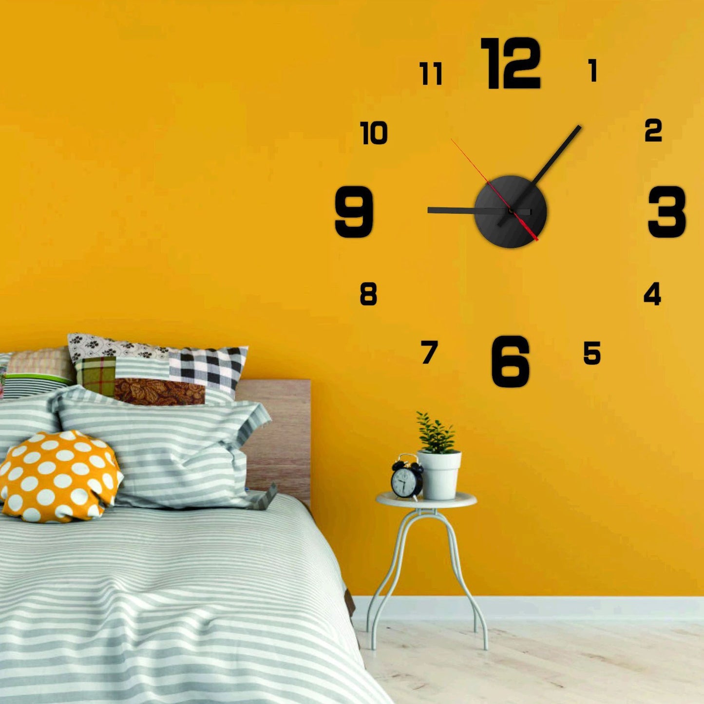 2025 3D Creative Frameless Wall Hanging Clock DIY Wall Stickers Home Mute Digital Clock Living Room Office Wall Decoration