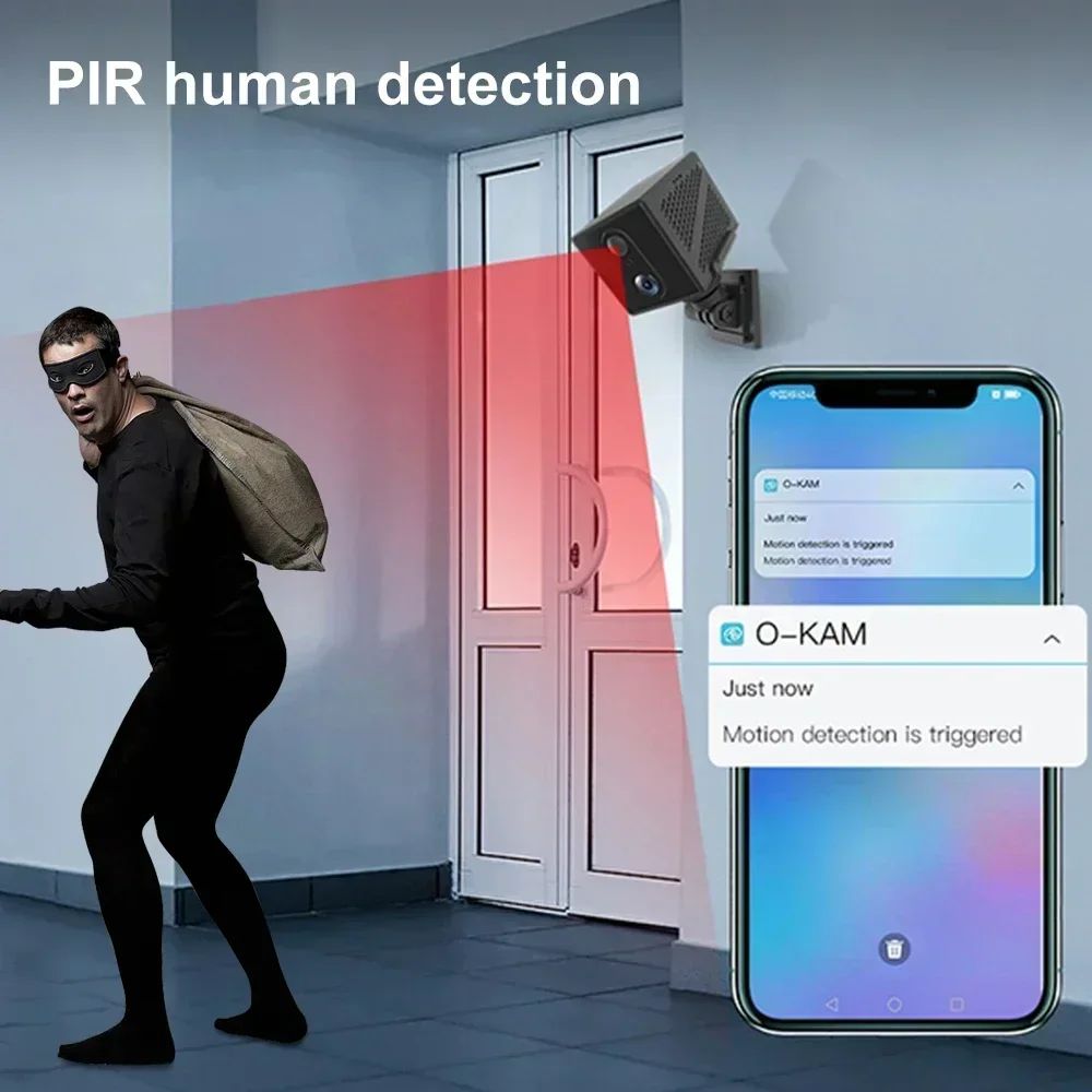 5MP 4G SIM Card Mini Camera Human Detection WiFi Camera Built-In 3000mAh Battery Security Surveillance Camcorder Video Recorder