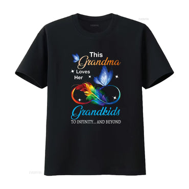 This Grandma Loves Her Grandkids T Shirt Mom s for Plus Size Tops vintage Washed Top For Everyday Wear designer clothes