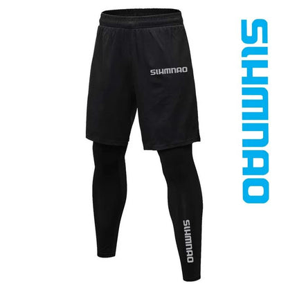 Calça Masculina Casual para Atividades ao Ar Livre 2025 de Secagem Rápida para Pesca, Ciclismo, Caminhada e Calça de Corrida Fitness Elástica Justa de Duas Peças
