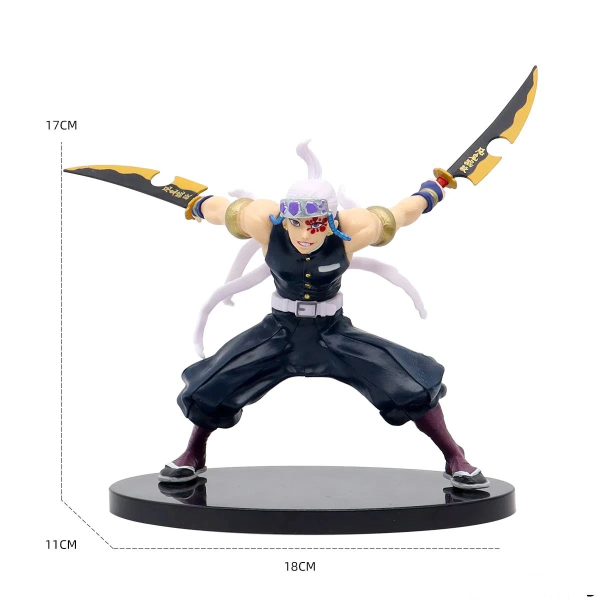 Anime Demon Slayer Tanjirou Muichirou Mitsuri Zenitsu Postura de Combate Action Figure PVC Modelo Suporte Decoração de Mesa Boneca Brinquedo Presentes
