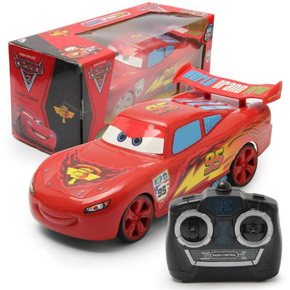 Carro de Brinquedo Elétrico Anime Carros 3 Pixar Relâmpago McQueen Homem-Aranha Quatro Canais Controle Remoto Modelo de Carro de Brinquedo Para Crianças Presente