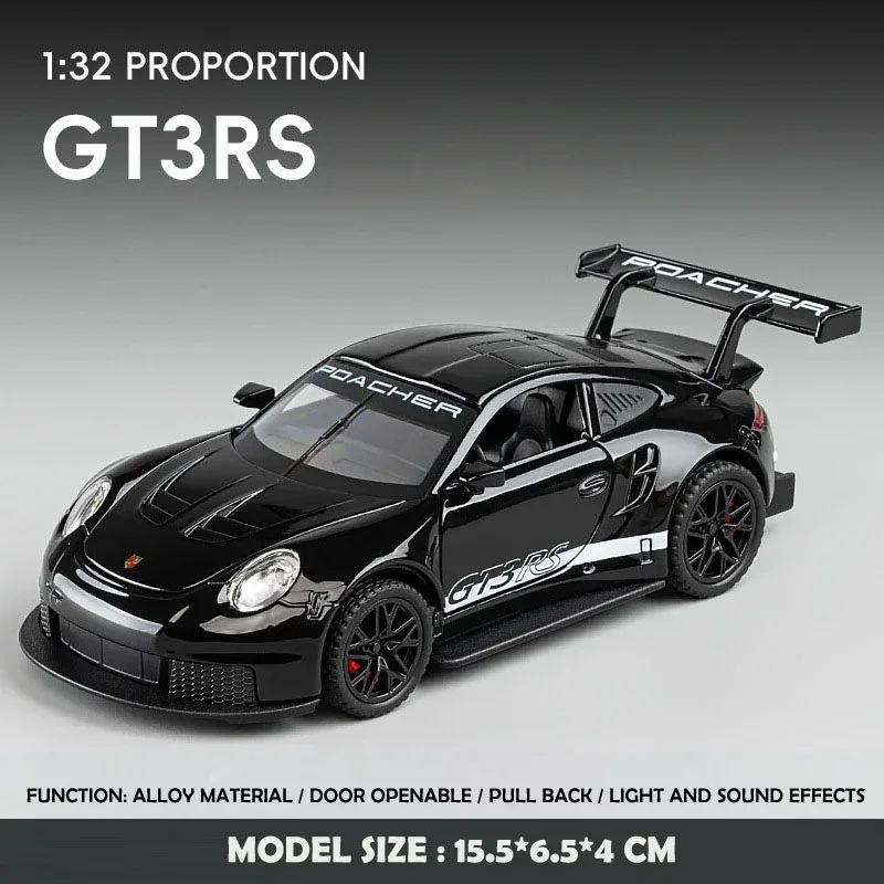 Carrinho Miniatura Diecast 1/32 Escala 911 GT3RS Carro Esportivo Modelo de Brinquedo Veículo Crianças Menino Aniversário Presente Decoração de Casa Brinquedo de Carro