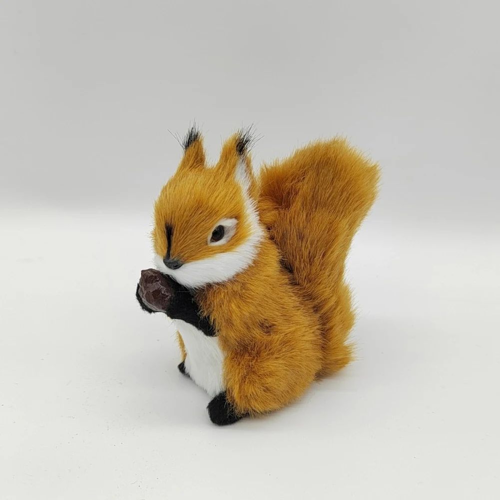 Simulation Squirrel Animal Figurines Christmas Artificial Squirrel Ornament Christmas New Year Party Desktop Decoration