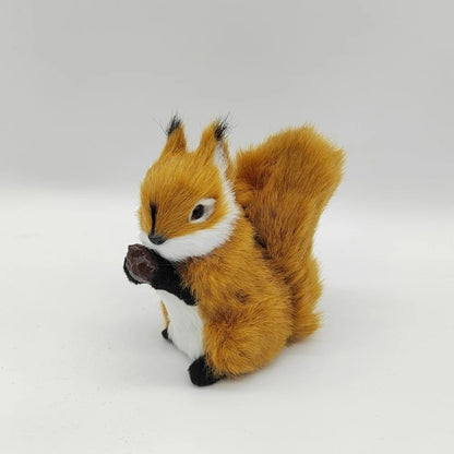 Simulation Squirrel Animal Figurines Christmas Artificial Squirrel Ornament Christmas New Year Party Desktop Decoration