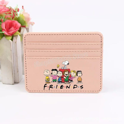 Bolsa Moedeiro Snoopy Peanuts Anime Porta Cartão de Crédito Passaporte Carteira de PU Capa para Cartões de Identificação Bolsa Presente de Aniversário para Crianças Homens Mulheres