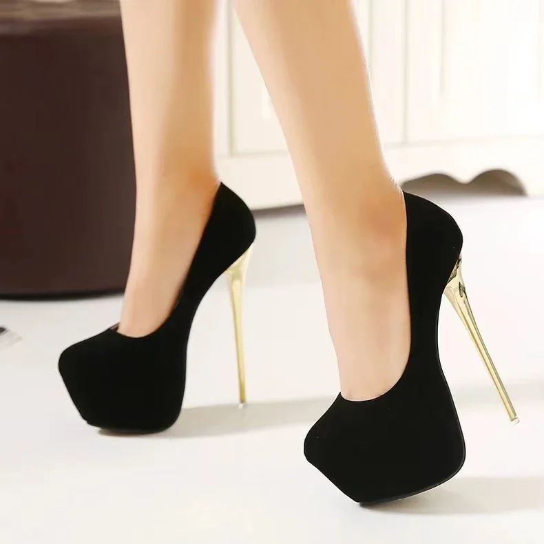 Fashionable Round Toe Shallow Mouth New Super High Heels Summer Sexy Elegant Banquet Wedding Stiletto Women's Shoes NO:601