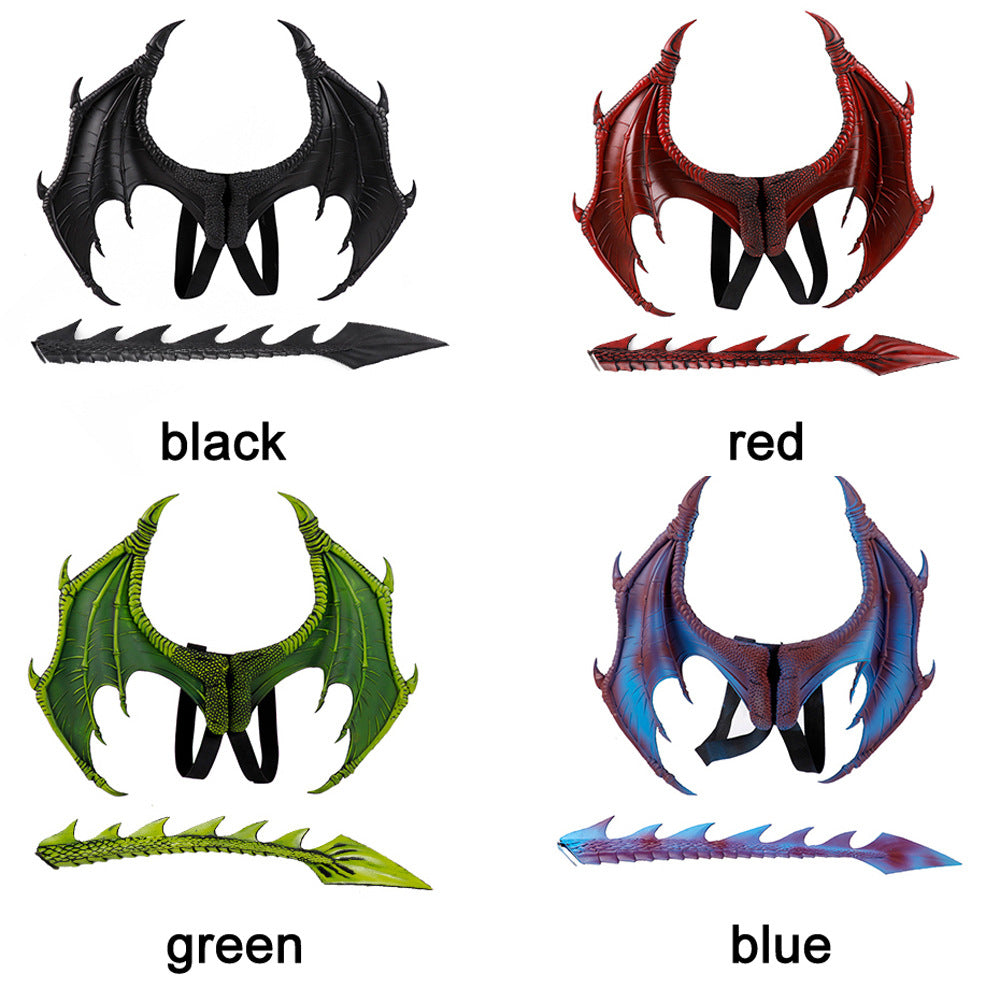 Animal Cospty Dragon Costume Purim Christmas Gift Carnival Party  Cosplay Set Wing and Tail faucet Costume