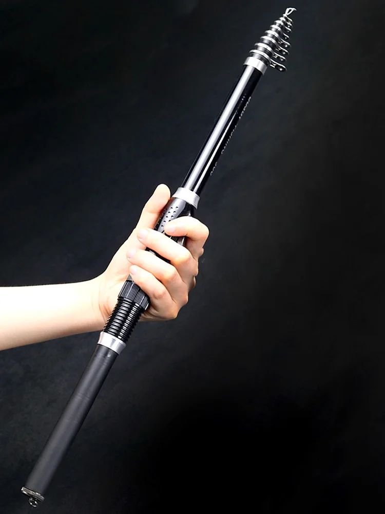 Vara de Pesca Telescópica Ultra Durável de Carbono para Spinning e Pesca de Rocha, Carpa, Alimentador 1.5-3.0M, Portátil, Mini Equipamento de Pesca para Viagem