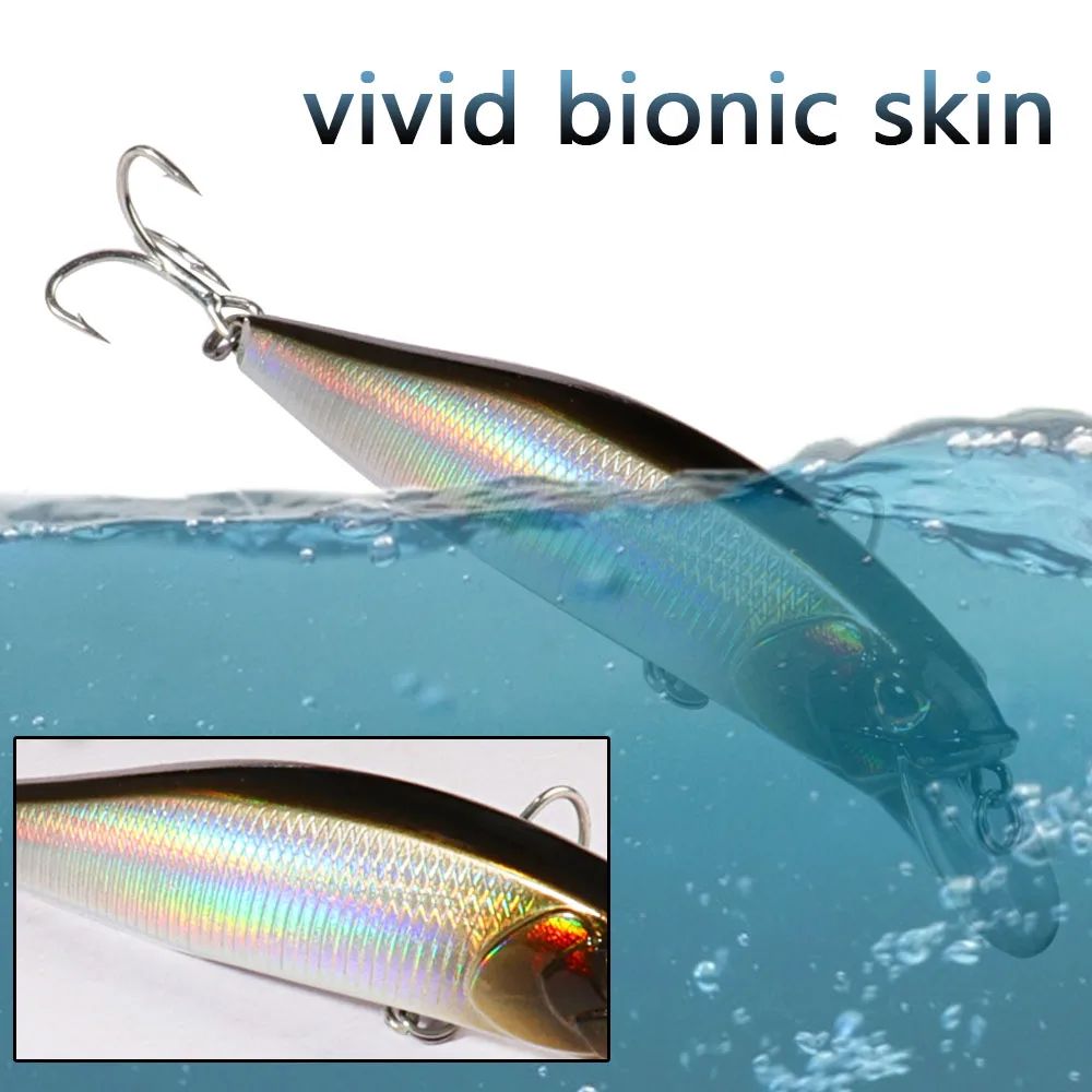 Minnow Afundante 19g Jerkbait Flutuante 15g Isca de Pesca Anzóis Triplos Swimbait Pesca Popper Tackle Wobbler Isca Artificial