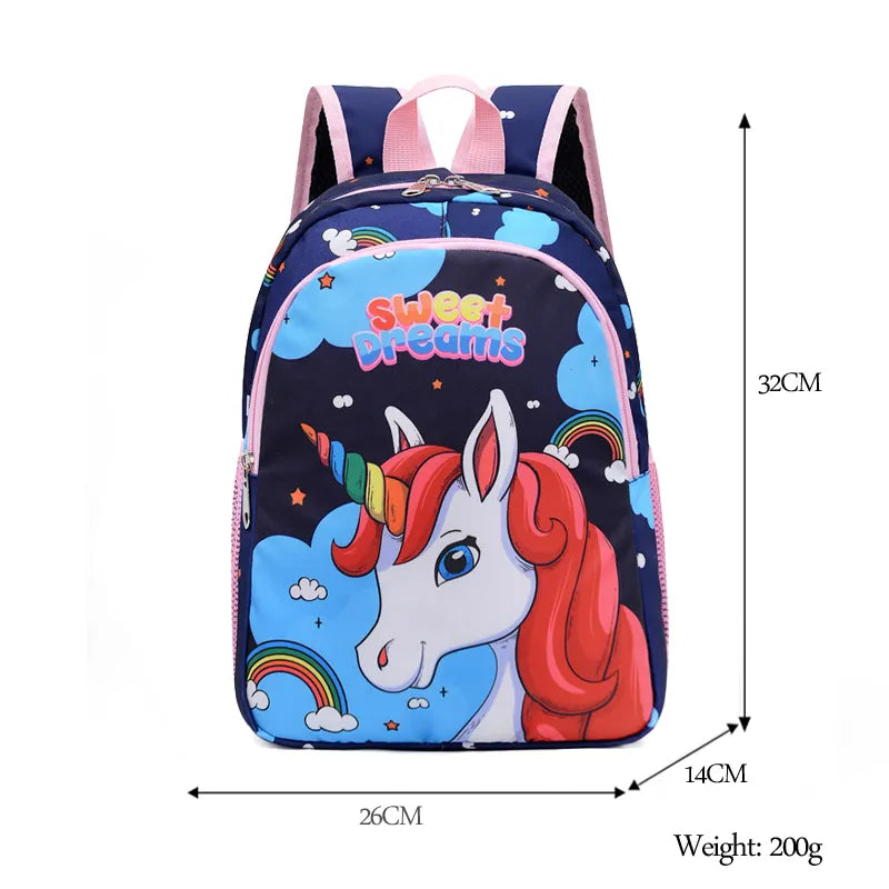 Bolsa Escolar Unicórnio de Desenho Animado para Meninos Meninas, Mochila Escolar de Grande Capacidade, Mochila de Jardim de Infância e Ensino Fundamental, Bolsa Infantil Kawaii