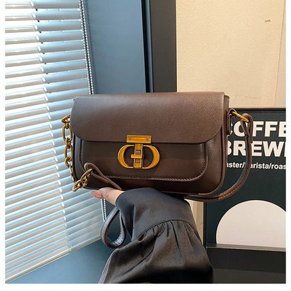 Elegant Leather Women's Satchel - Small Square Shoulder Bag, Fashion Crossbody & Underarm Handbag