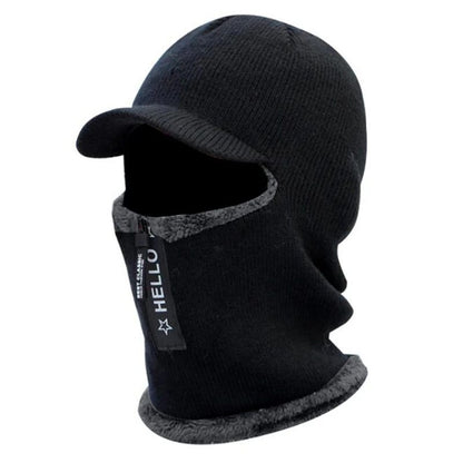 New Men's Winter Warm Wool Hat - Thickened Knitted Cycling Hat - Windproof Sun Hat - Cold and Wind Resistant