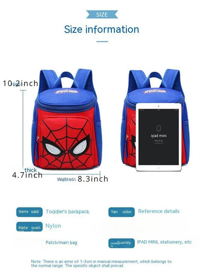 Aoger Anime Spiderman Design Backpack Frozen Cars Printing Boys Primary Children School Bag Kids Kindergarten Backpack Travel