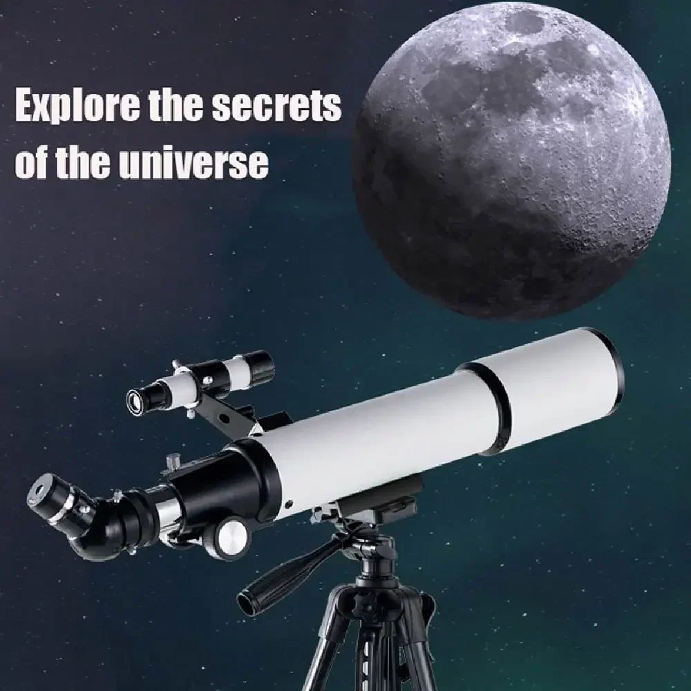 Telescópio Monocular 70mm Abertura 500mm, Telescópio Refrator Profissional Portátil para Iniciantes em Astronomia, Telescópio Portátil