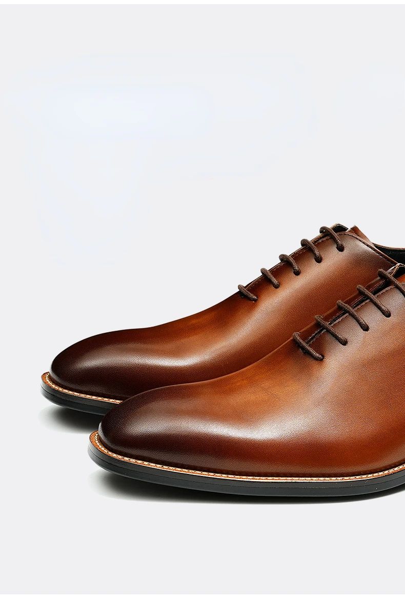 Italian Men's Formal Shoes Luxury Genuine Leather Handmade Quality Comfortable Elegant Black Wedding Social Oxfords Shoes Man