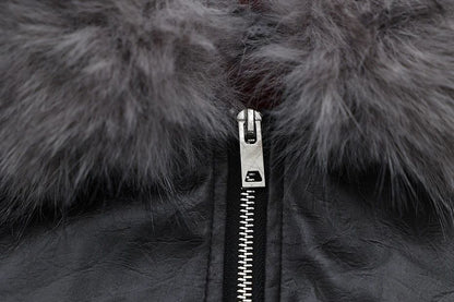 Vintage Men Winter Jackets Fur Collar Fleece Warm Parkas Coats Streetwear Harajuku Leather Jackets Casual Padded Jackets Outwear