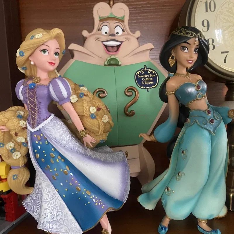2025 20cm Disney Personagem Frozen Elsa Anna Branca de Neve Rapunzel Boneco de Resina Anime Decoração Modelo Coleção Menina Brinquedos Presente Infantil