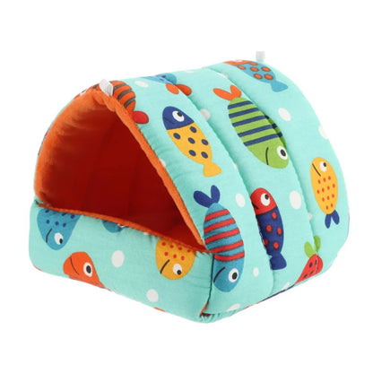 Inverno Bonito Desenho Animado Coelho Esquilo Mini Gaiola Ninho de Porquinho-da-Índia Pequenos Animais Ratos de Estimação Cama Casa de Hamster Quente Macia