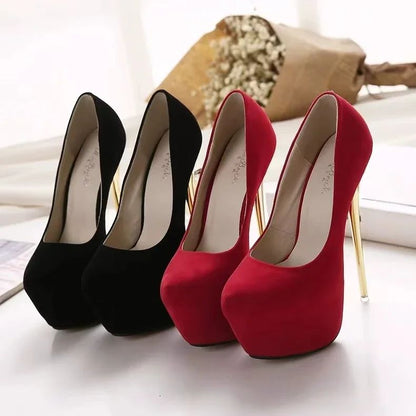 Fashionable Round Toe Shallow Mouth New Super High Heels Summer Sexy Elegant Banquet Wedding Stiletto Women's Shoes NO:601