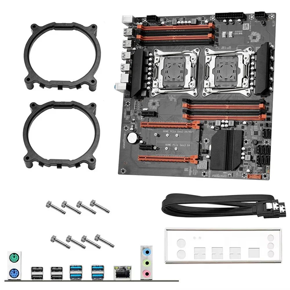 SOYO X99 Dual CPU Gaming Motherboard Kit lntel Xeon E5 2680 V4*2&DDR4 16GB (2*8GB) LGA2011-3 M.2 NVME for Desktop Computer Host