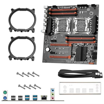 SOYO X99 Dual CPU Gaming Motherboard Kit lntel Xeon E5 2680 V4*2&DDR4 16GB (2*8GB) LGA2011-3 M.2 NVME for Desktop Computer Host