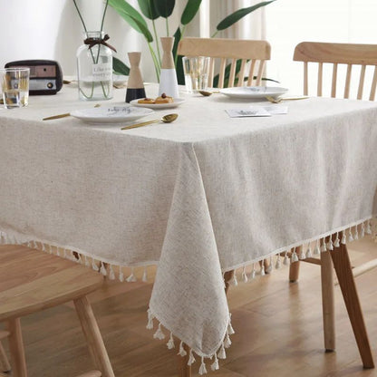 Cotton Linen Tablecloth for Wedding Home Party Dining Banquet Decoration Flax Fabric Table Cloth Luxurious Table Cover