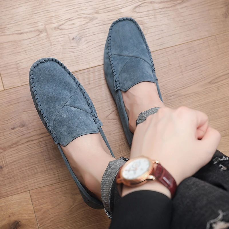 Fashion Suede Men Casual Shoes Male Lazy Shoes Breathable Comfort Slip-on Mens Driving Shoes Luxury Brand Loafers Moccasins