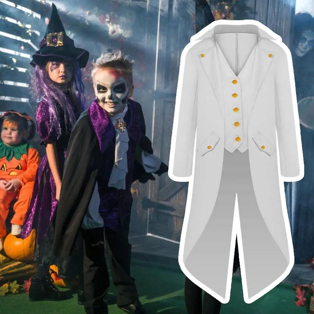 Medieval Victorian Costume Tuxedo Gentlema Tailcoat Gothic Steampunk Trench Coat Frock Outfit Overcoat Uniform