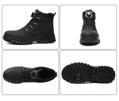 Botas de segurança masculinas à prova d'água, indestrutíveis, com biqueira de aço, anticorte, resistentes a perfurações, sapatos de segurança para motociclistas, Botas Para Hombre