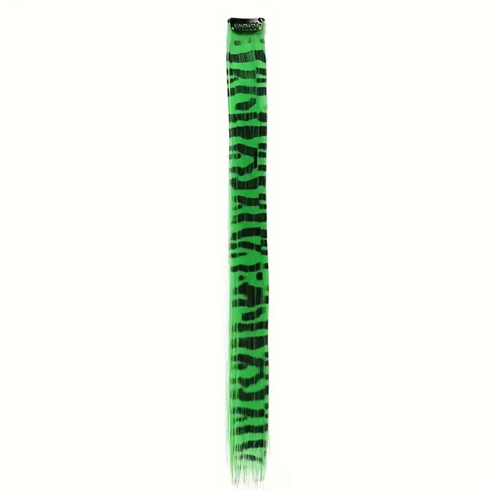 Synthetic Feather Hair Extension Colorful Fake Hair Clip In One Piece Hairpiece For Women Cosplay Party Y2K Style
