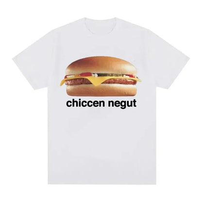 Chiccen Negut Funny Pattern T-shirt Unisex Fashion Casual High Quality T-shirt O-Neck Loose T-shirt Soft Breathable Tee Tops