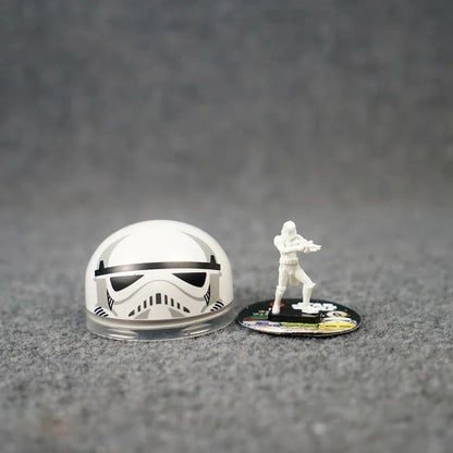 Cápsula Star Wars Darth Vader Stormtrooper Imperial Yoda R2-D2 C-3PO Bonecos de Ação Enfeites de Mesa Brinquedos Colecionáveis Presentes
