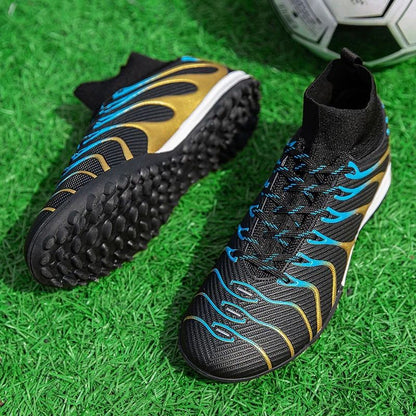 Men Match Non Slip Football Boots Cleats Indoor Outdoor Soccer Shoes Sport Training Long Spikes FG/TF Boys Futsal Comfortable