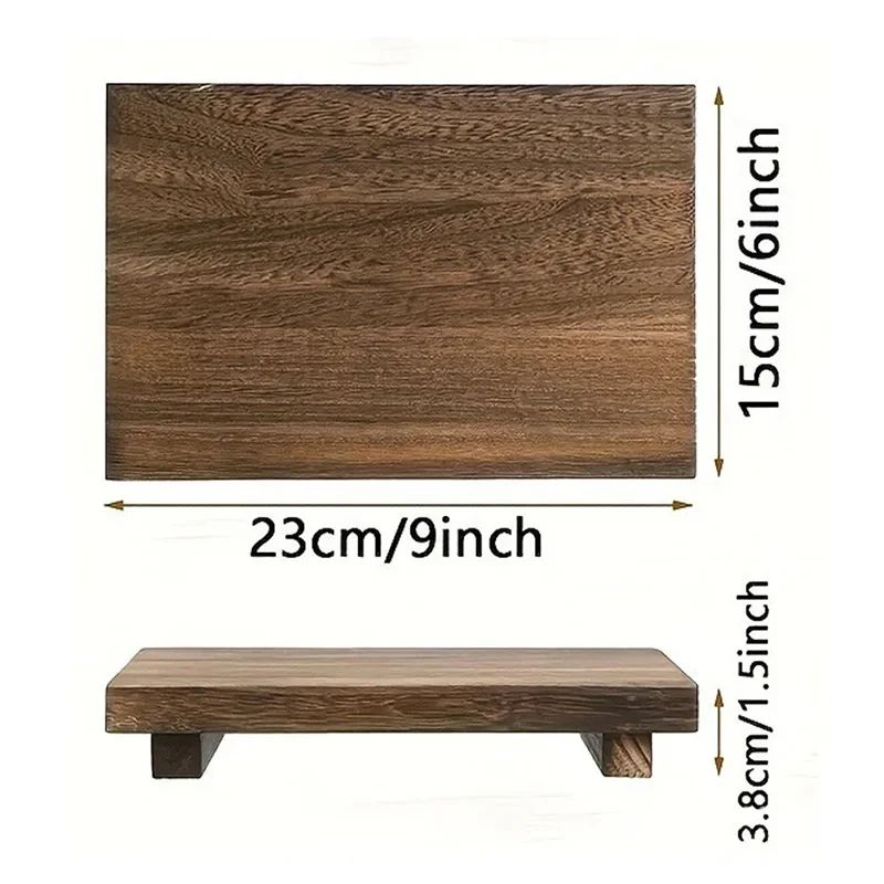 Bandeja de madeira com base para decoração de banheiro, bancada de madeira, porta-sabonete líquido, porta-velas perfumadas, porta-temperos de cozinha