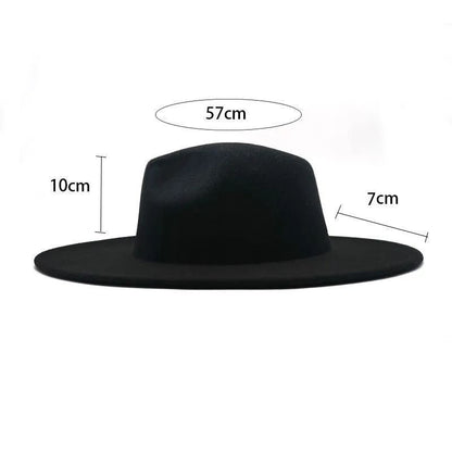 Chapéu Fedora de Feltro de Lã Novo para Mulheres e Homens, Elegante para Outono Inverno, Chapéus de Inverno para Senhoras e Cavalheiros, Casamento, Igreja, Jazz, 55-60CM Gorros